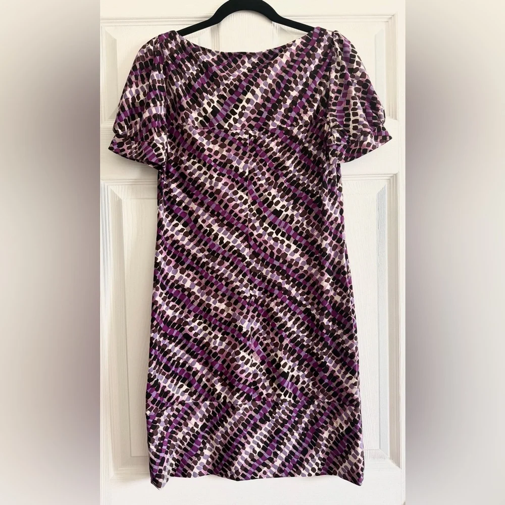 Suzi Chin for Maggy Boutique Purple and Brown Patterned Dress